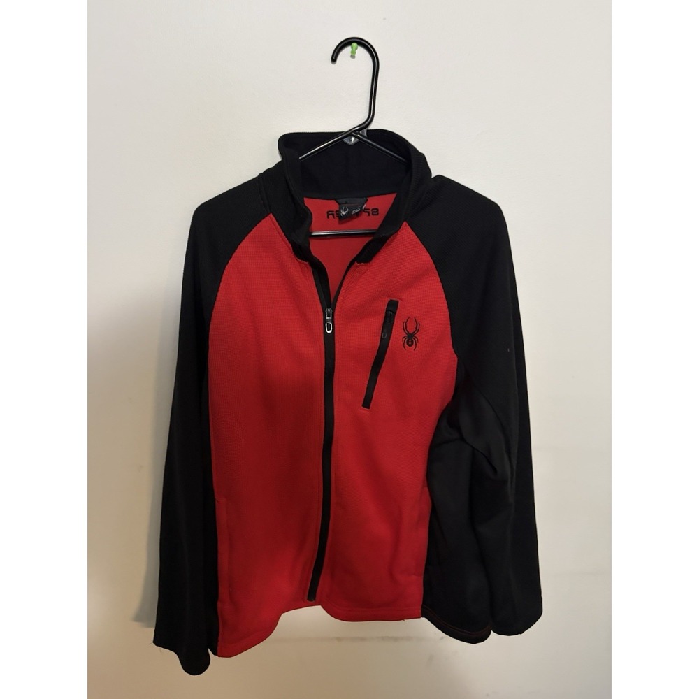 NEW Spyder Men's Full-Zip  Fleece Active Jacket M, Red/Black